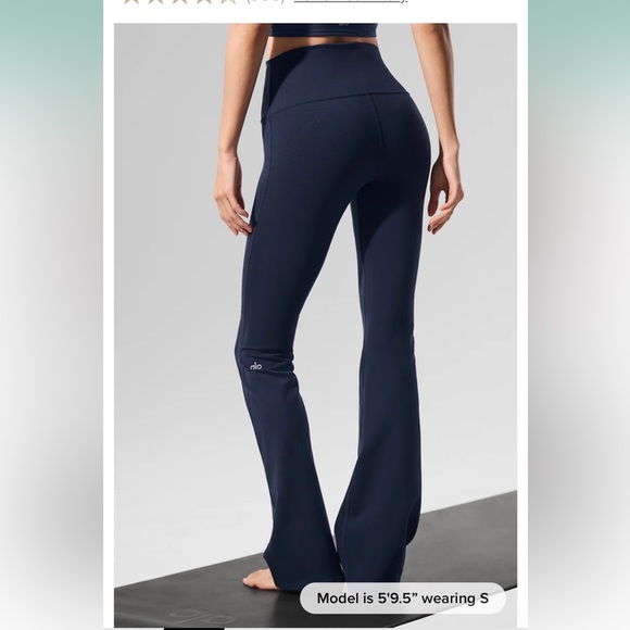 ALO Yoga Pants - ALO Yoga Navy Airbrush High-Waist Bootcut Leggings
